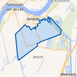 Kaart van Ameide buitengebied zuid
