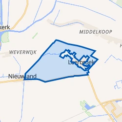 Kaart van Leerbroek buitengebied zuid