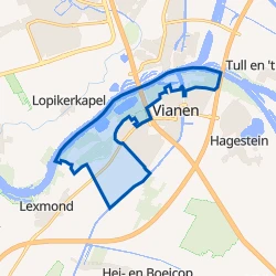 Kaart van Vianen buitengebied noord