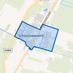 Kaart van Schoonrewoerd kern