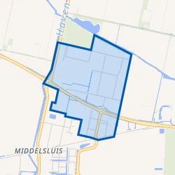 Kaartje van Numansdorp Bedrijventerrein Middelsluis