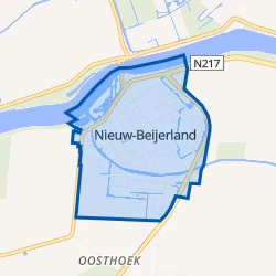 Kaart van Nieuw-Beijerland Woonkern