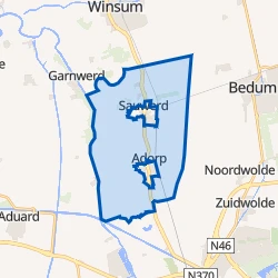 Kaart van Buitengebied Sauwerd