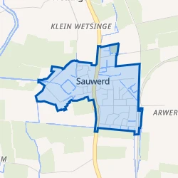 Kaart van Sauwerd