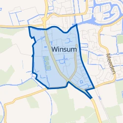 Kaart van Winsum Zuid - West