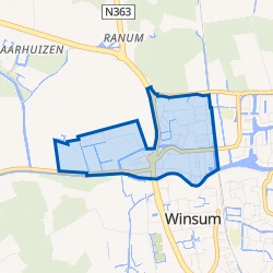 Kaart van Winsum Noord - West