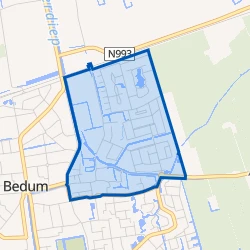 Kaart van Bedum Noord - Oost