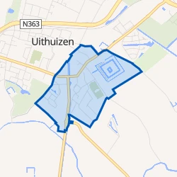 Kaart van Uithuizen Zuid - Oost