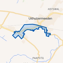 Kaart van Uithuizermeeden Zuid