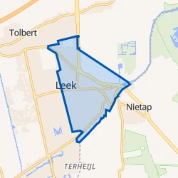Kaart van Centrum Leek en omgeving