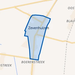 Kaart van Bebouwde kom Zevenhuizen