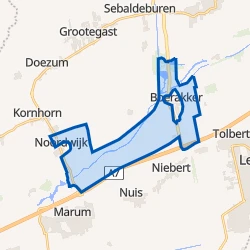 Kaart van Verspreide huizen in het noordoosten