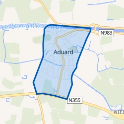 Kaart van Aduard