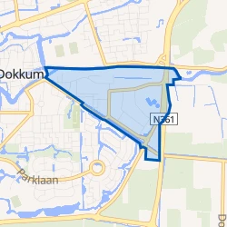 Kaart van Dokkum Hogedijken