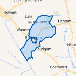 Kaartje van Verspreide huizen Brantgum