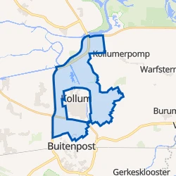 Kaart van Verspreide huizen Kollum