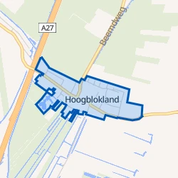 Kaart van Hoogblokland-Dorp
