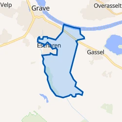 Kaart van Escharen buitengebied-Oost