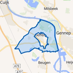 Kaart van Oeffelt buitengebied