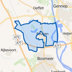 Kaart van Beugen buitengebied