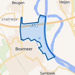 Kaartje van Boxmeer buitengebied Oost